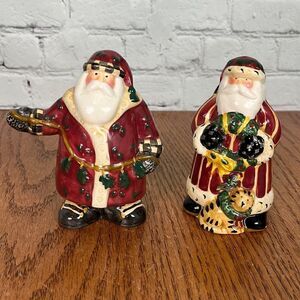 Sakura The Magic of Santa Clause Salt Pepper Shaker Set Ceramic Hand Painted 5”